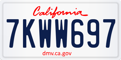 CA license plate 7KWW697