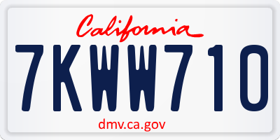 CA license plate 7KWW710