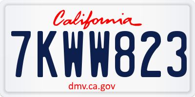 CA license plate 7KWW823