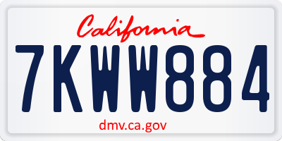 CA license plate 7KWW884