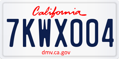 CA license plate 7KWX004