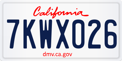 CA license plate 7KWX026