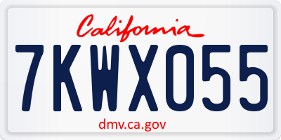 CA license plate 7KWX055