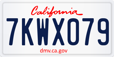 CA license plate 7KWX079