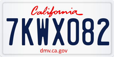 CA license plate 7KWX082