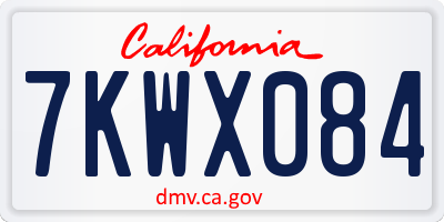 CA license plate 7KWX084