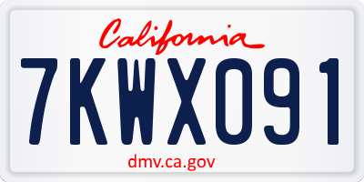 CA license plate 7KWX091