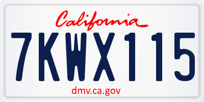 CA license plate 7KWX115