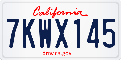 CA license plate 7KWX145
