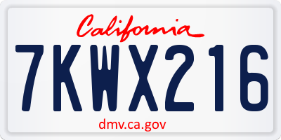 CA license plate 7KWX216