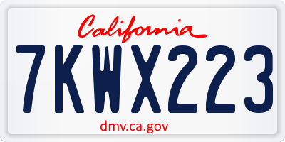 CA license plate 7KWX223