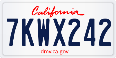 CA license plate 7KWX242