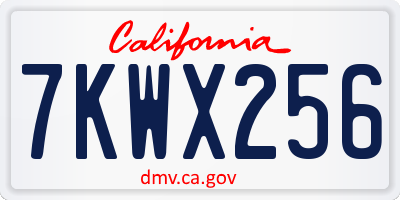 CA license plate 7KWX256
