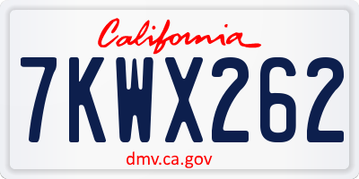 CA license plate 7KWX262