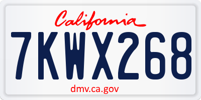 CA license plate 7KWX268