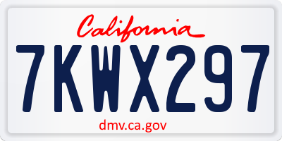CA license plate 7KWX297