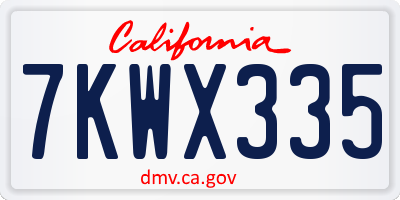 CA license plate 7KWX335