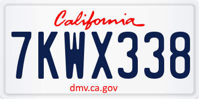 CA license plate 7KWX338