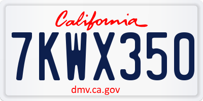 CA license plate 7KWX350