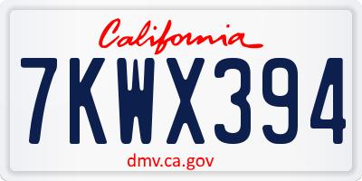 CA license plate 7KWX394
