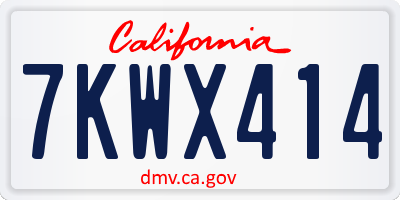 CA license plate 7KWX414