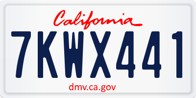 CA license plate 7KWX441