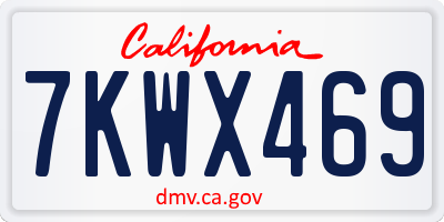 CA license plate 7KWX469