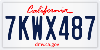 CA license plate 7KWX487
