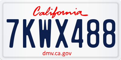 CA license plate 7KWX488
