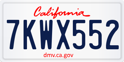 CA license plate 7KWX552
