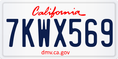 CA license plate 7KWX569