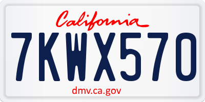CA license plate 7KWX570