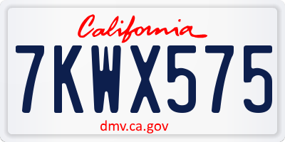 CA license plate 7KWX575