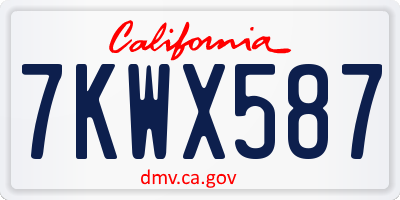 CA license plate 7KWX587