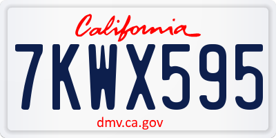 CA license plate 7KWX595