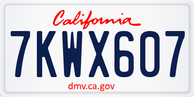 CA license plate 7KWX607