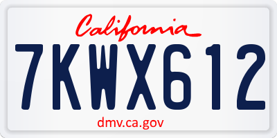 CA license plate 7KWX612
