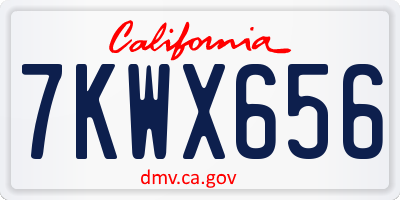 CA license plate 7KWX656