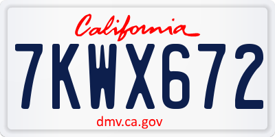 CA license plate 7KWX672