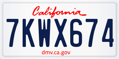 CA license plate 7KWX674