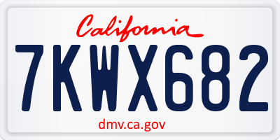 CA license plate 7KWX682