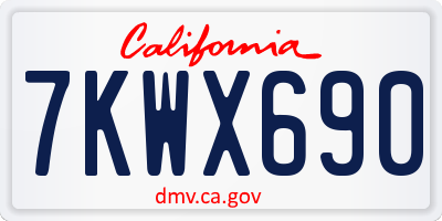 CA license plate 7KWX690