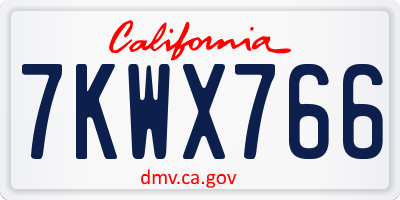 CA license plate 7KWX766