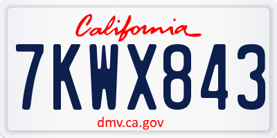 CA license plate 7KWX843
