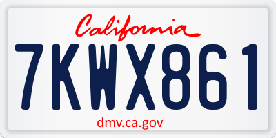 CA license plate 7KWX861