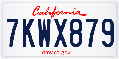 CA license plate 7KWX879