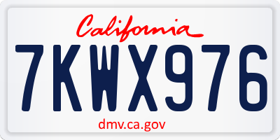 CA license plate 7KWX976
