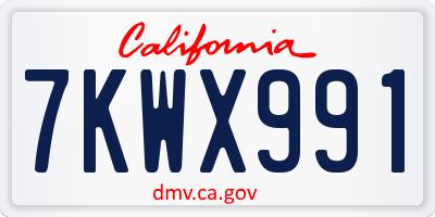 CA license plate 7KWX991