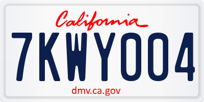 CA license plate 7KWY004