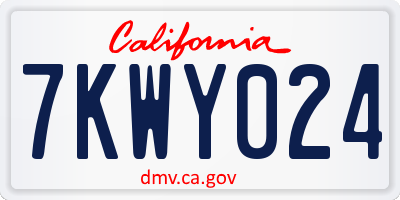 CA license plate 7KWY024